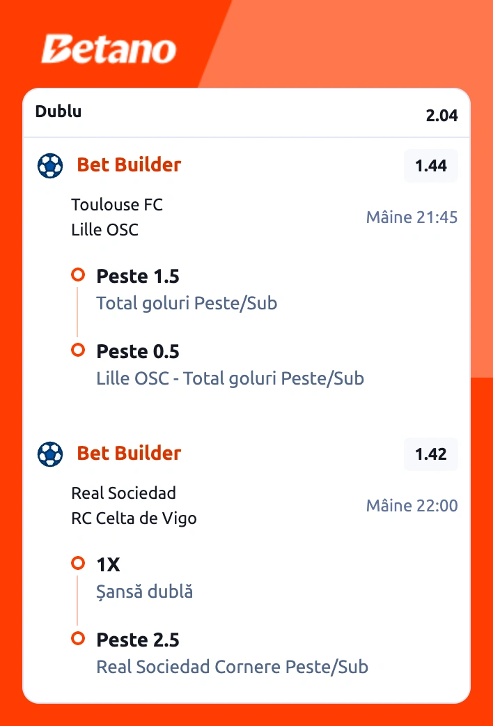 Biletul zilei la Betano din fotbal, 3 septembrie 2026
