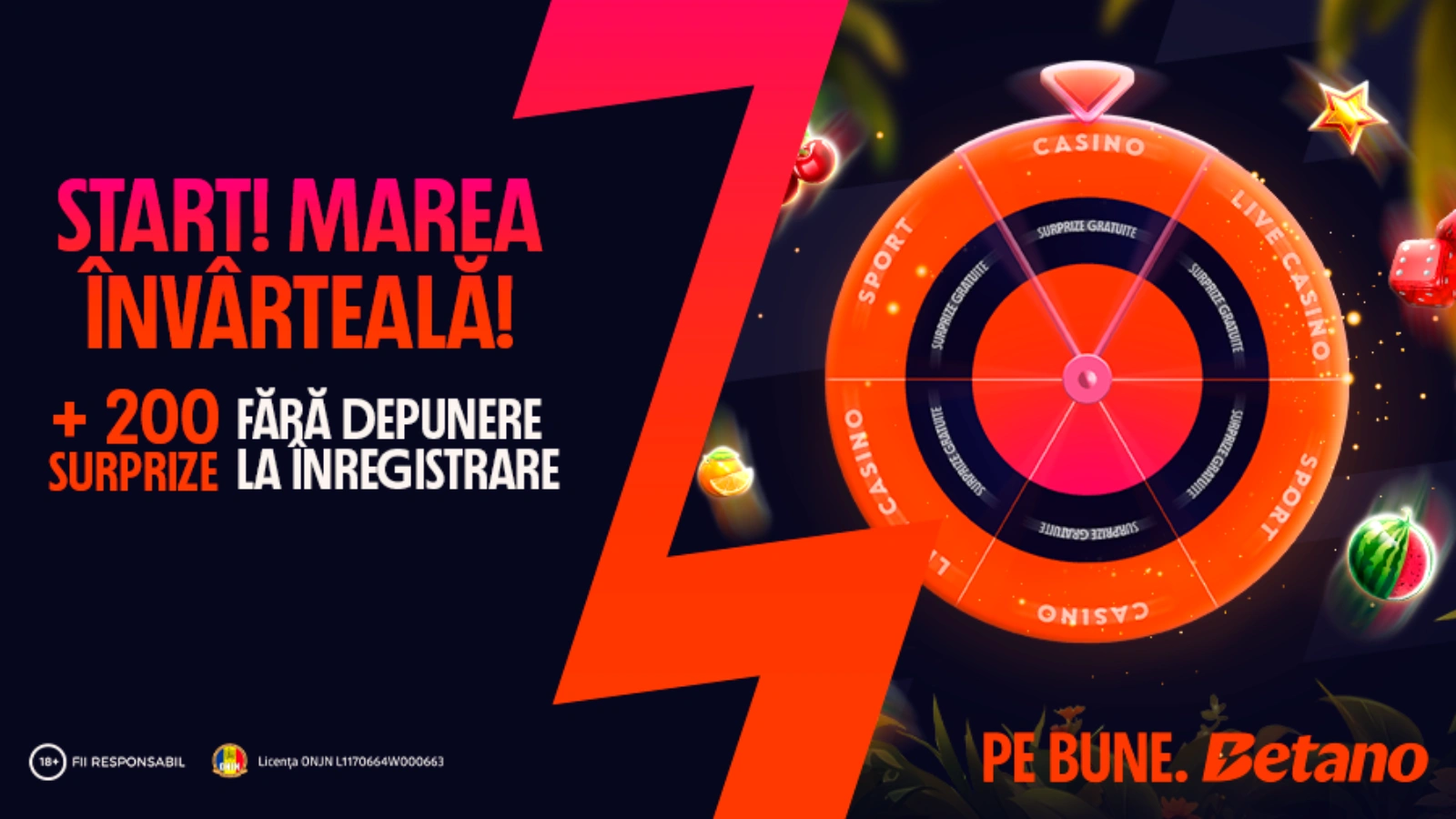 Câștigă un premiu garantat cu Roata Norocului la Betano