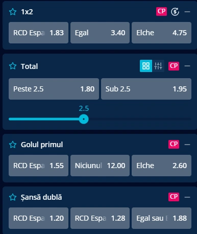 Cote pariuri Espanyol vs Elche la Mr Bit