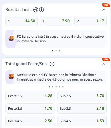 Cote pariuri Levante vs Barcelona la Betano