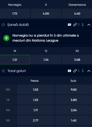 Cote pariuri Norvegia vs Danemarca la VictoryBet