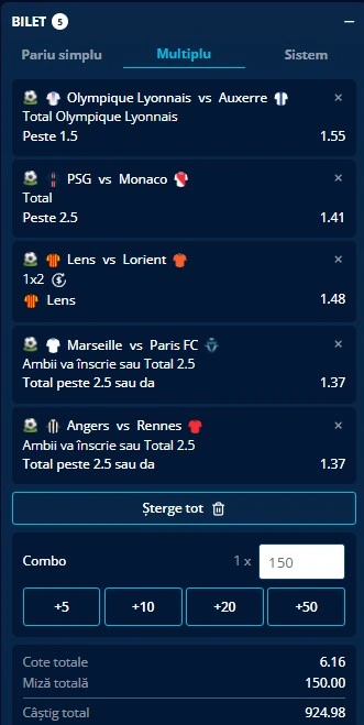 Biletul etapei a 3-a din Ligue 1 - 4 septembrie 2026