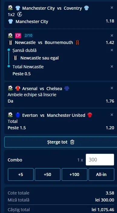 Biletul Etapei a 3-a din Premier League
