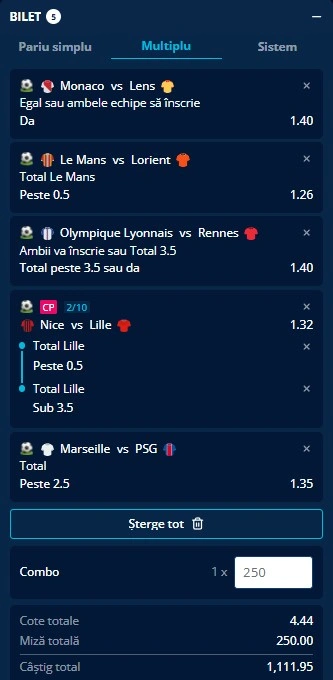 Biletul etapei a 5-a din Ligue 1 - 18.09.2026