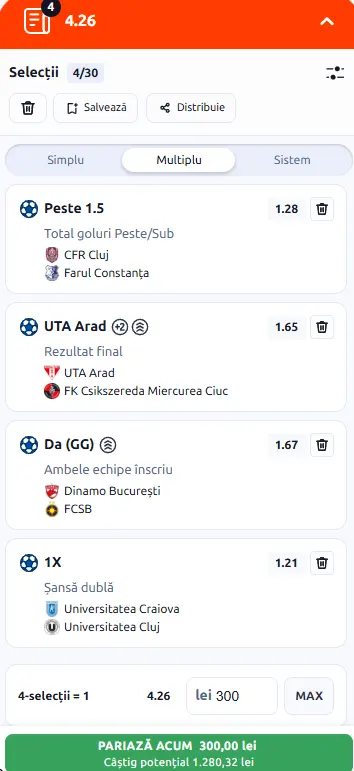 Biletul Etapei a 8-a din Liga 1