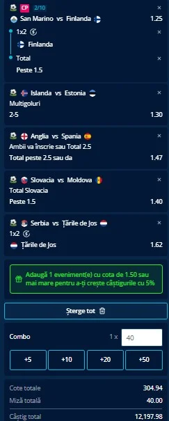 Biletul etapei din Nations League 24.09.2026
