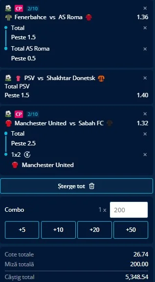 Biletul primei etape din UEFA Champions League 8 septembrie 2026