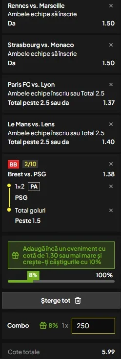 Biletul rundei a 4-a din Ligue 1 - 11 septembrie 2026