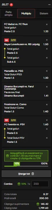 Biletul zilei azi din fotbal la Topbet 20.09.2026