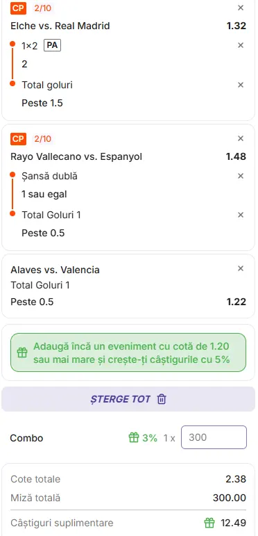 Biletul Zilei cu AI din LaLiga 15.09.2026