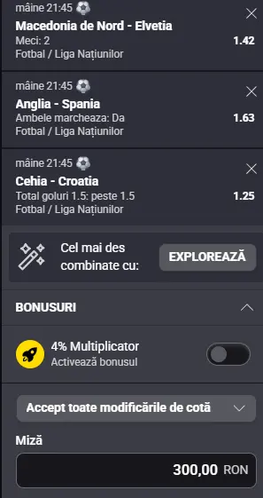 Biletul Zilei cu AI din Nations League 26.09.2026