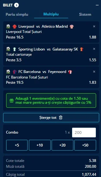 Biletul zilei din fotbal la Mr Bit 9 septembrie 2026