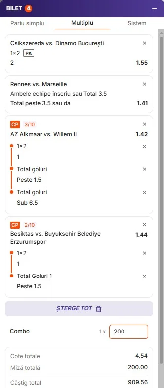 Biletul zilei din fotbal la Zinx 11.09.2026