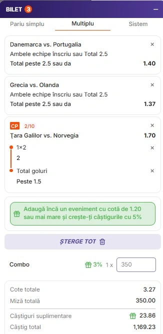 Biletul zilei din Nations League 1 octombrie 2026