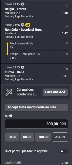 Biletul Zilei la Fortuna 28.09.2026