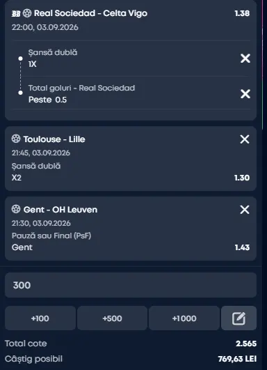 Biletul Zilei la VictoryBet 03.09.2026