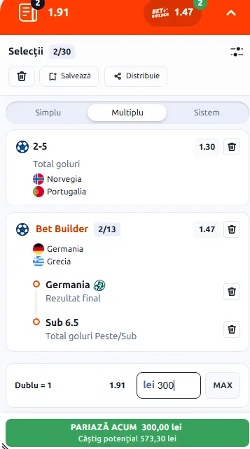 Cota 2 din fotbal 27.09.2026