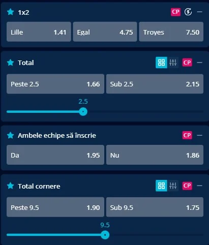 Cote pariuri Lille vs Troyes