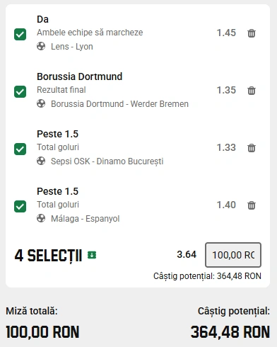 Biletul Zilei Unibet din 9 octombrie 2026