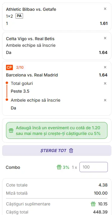 Biletul etapei a zecea din LaLiga
