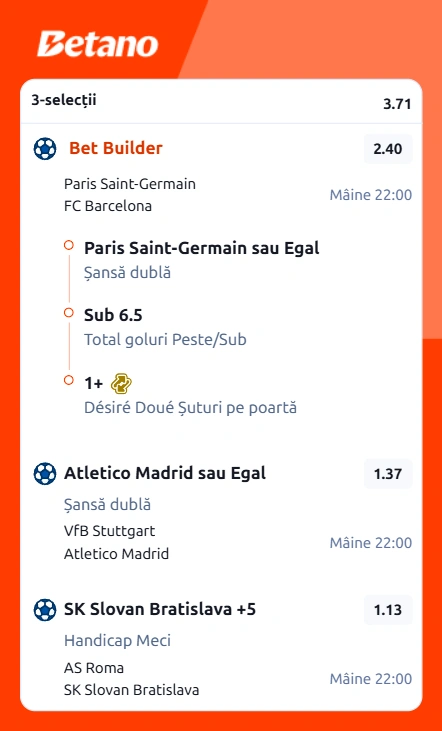 Biletul zilei la Betano din Champions League, 20 octombrie 2026. Mizăm pe parizieni