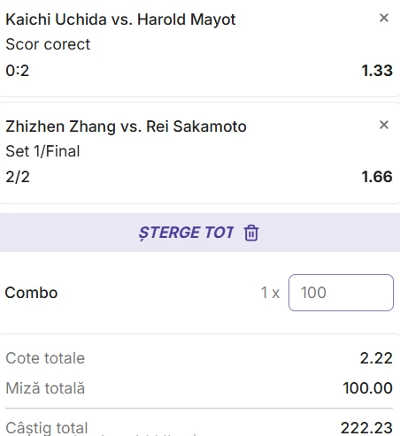 Biletul zilei tenis 28 octombrie 2026