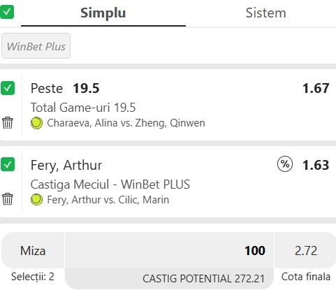 Biletul zilei tenis 7 octombrie 2026