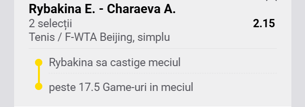 Cota 2 din Tenis 03 octombrie 2026 de la WTA Beijing la Fortuna