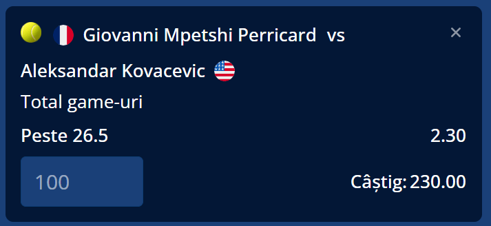 Cota 2 din Tenis 25 octombrie 2026 de la ATP Basel Open la Mr Bit