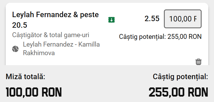Cota 2 din Tenis 31 octombrie 2026 de la WTA Tokyo Open la Unibet