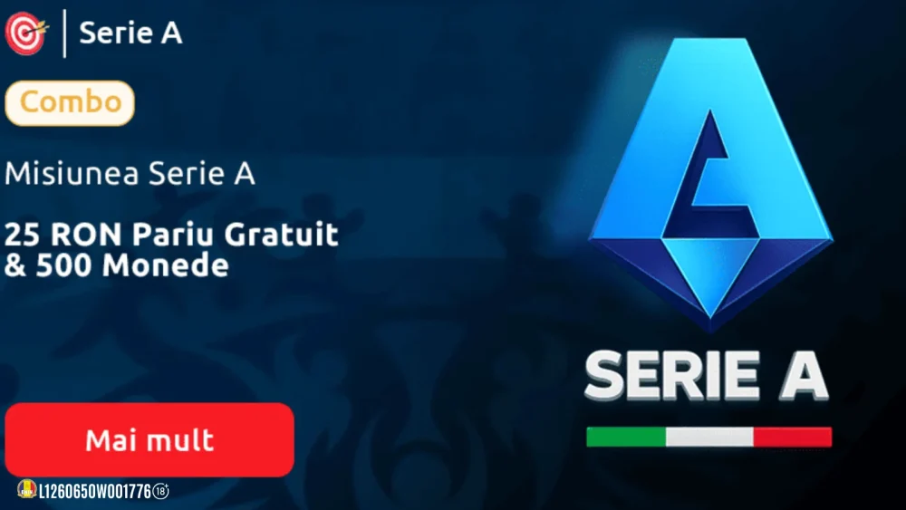 Pariază pe Serie A și câștigă 25 RON Pariu Gratuit