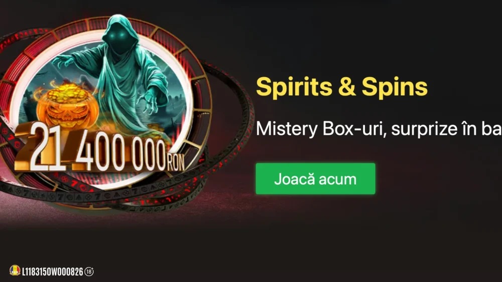 Spirits & Spins: Mystery Box-uri și Premii în bani de până la 5.350.000 RON
