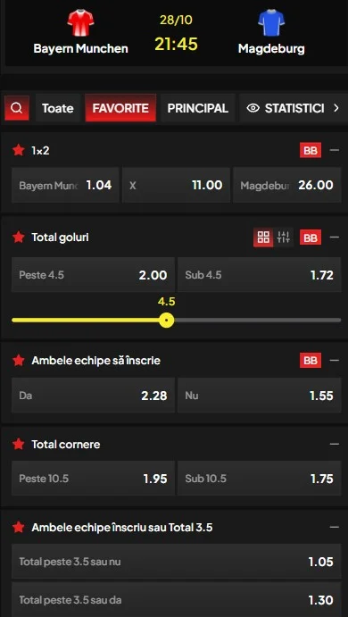 Cote pariuri Bayern vs Magdeburg