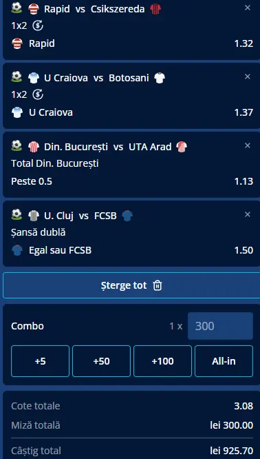 Biletul Etapei a 14-a din Liga 1