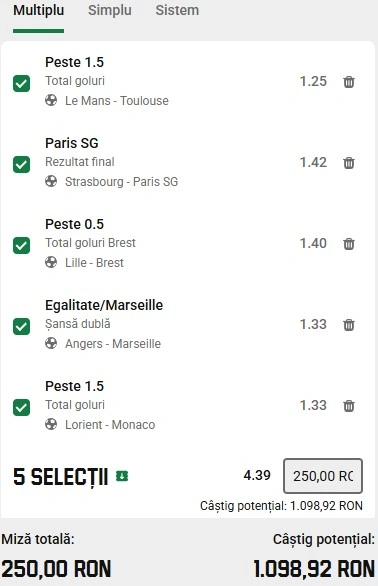 Biletul etapei a 7-a din Ligue 1 - 16 octombrie 2026