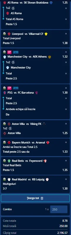 Biletul etapei a treia din Champions League 20.10.2026