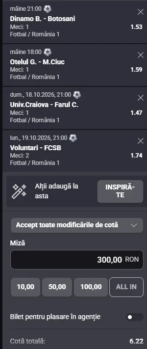 Biletul rundei a 12-a din Liga 1