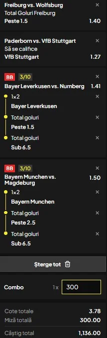 Biletul zilei din DFB Pokal 28 octombrie 2026