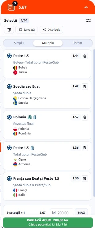 Biletul zilei din Nations League 2 octombrie 2026