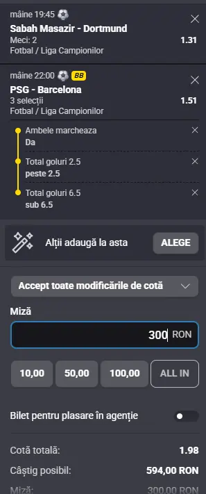 Cota 2 plasată la Fortuna 20.10.2026