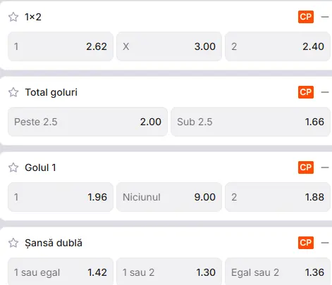 Cote pariuri Corvinul Hunedoara vs Rapid la Zinx
